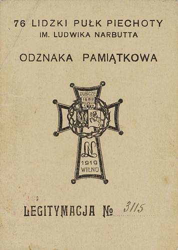 Polish pre-war documents for badges (legitymacja) thread