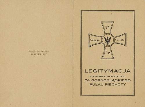 Polish pre-war documents for badges (legitymacja) thread