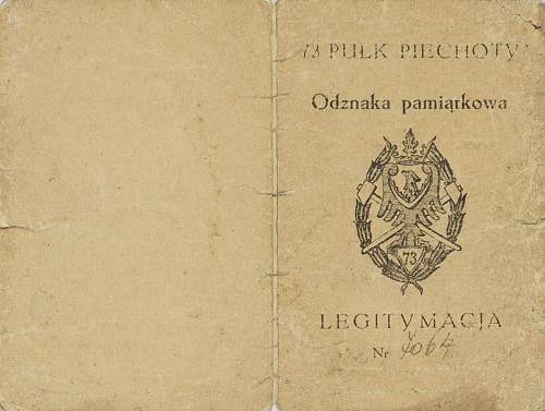 Polish pre-war documents for badges (legitymacja) thread