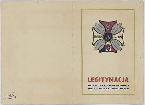 Polish pre-war documents for badges (legitymacja) thread