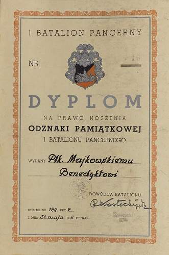 Polish pre-war documents for badges (legitymacja) thread