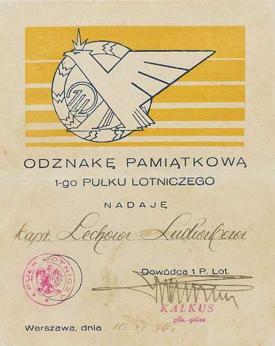 Polish pre-war documents for badges (legitymacja) thread