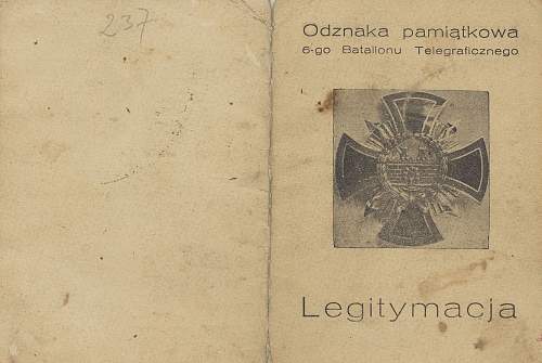 Polish pre-war documents for badges (legitymacja) thread