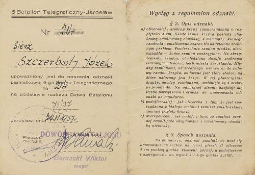 Polish pre-war documents for badges (legitymacja) thread