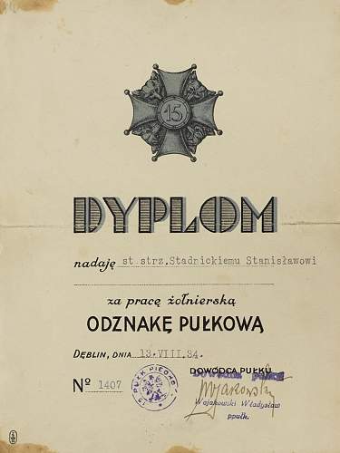 Polish pre-war documents for badges (legitymacja) thread