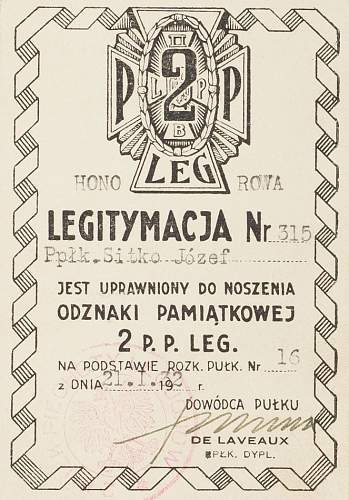 Polish pre-war documents for badges (legitymacja) thread