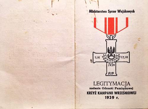 Polish pre-war documents for badges (legitymacja) thread