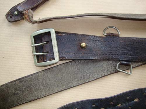 wz.36 Officer's Belt with Cross Strap with BM and Maker's Markings on Buckle