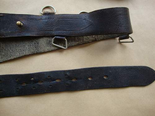 wz.36 Officer's Belt with Cross Strap with BM and Maker's Markings on Buckle