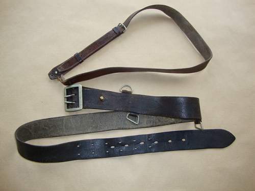 wz.36 Officer's Belt with Cross Strap with BM and Maker's Markings on Buckle