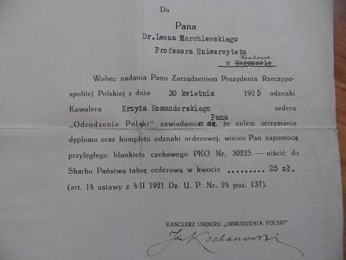 The Order of Poland Restored (Polonia Restituta)