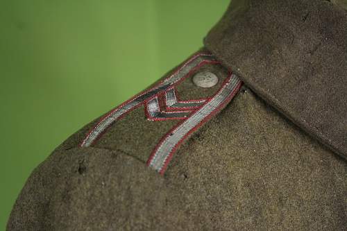 Wz.36 Polish NCO's Greatcoat with interesting red pre-war dated ink stampings - 100% original pre-war ?