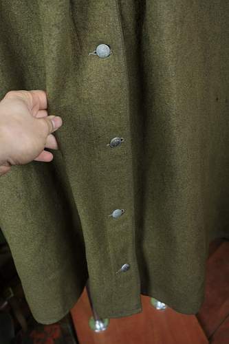 Wz.36 Polish NCO's Greatcoat with interesting red pre-war dated ink stampings - 100% original pre-war ?