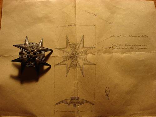 Odd WWI Polish Lancer Badge with design papers