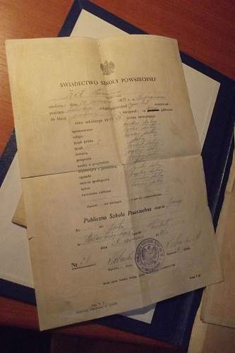 Pre-War Polish Army Officer's three bar Krzy&#380; Walecznych 1920, identity booklet, medal award certificates and school certificate (research needed), 100% original pre war  ?