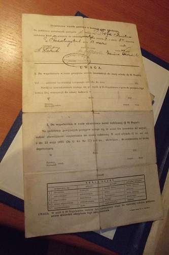 Pre-War Polish Army Officer's three bar Krzy&#380; Walecznych 1920, identity booklet, medal award certificates and school certificate (research needed), 100% original pre war  ?