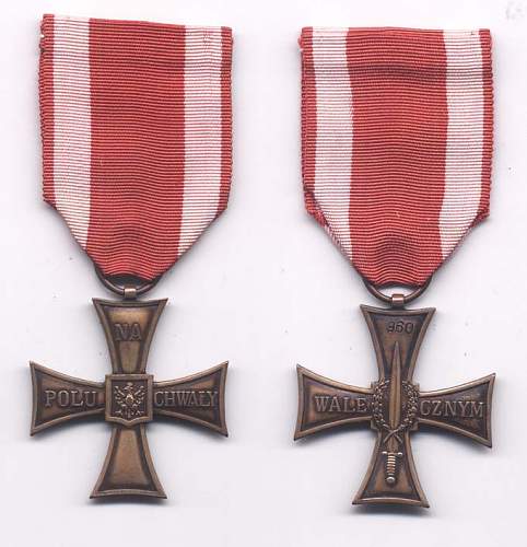 Cross of Valour (Krzy&#380; Walecznych) – Pre-WW2 Types