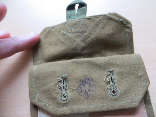 Prewar Polish Airforce Radio Operator Khaki map pouch ? signed K Kirjacki,Crowned Eagle stamp  X, Z, one  in each wing 1937, Checkerboard Airforce emblem 100% original prewar,please ?