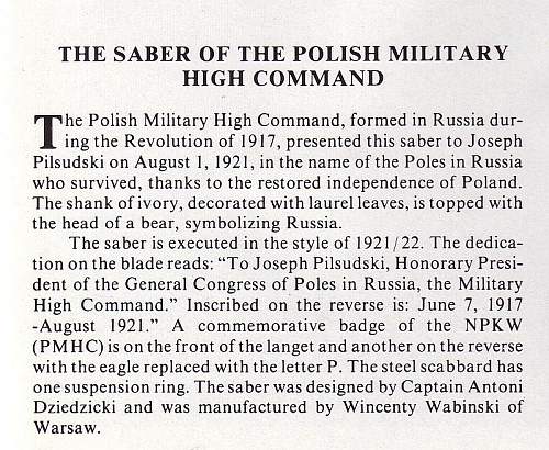 Marshal Józef Pi&#322;sudski’s Sabers