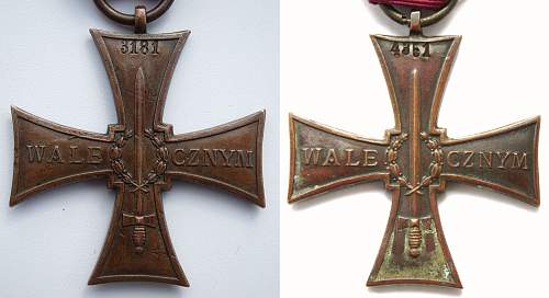 Cross of Valour (Krzy&#380; Walecznych) – Pre-WW2 Types