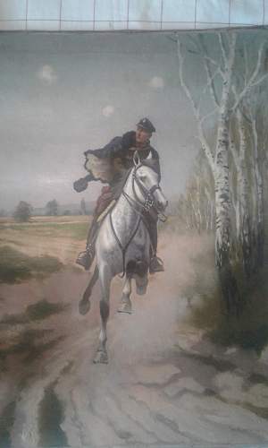 Painting of a Polish Trooper 1920 - Szwadron pionierów