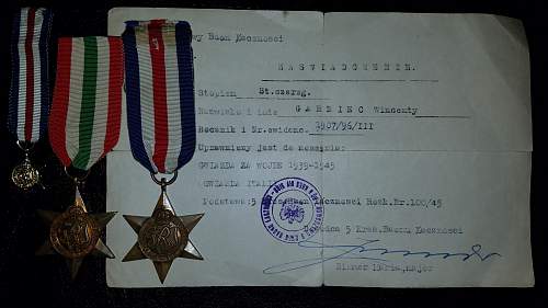 Can anyone who has access to the Monte Cassino Cross database tell me if this veteran was a recipient of the award?