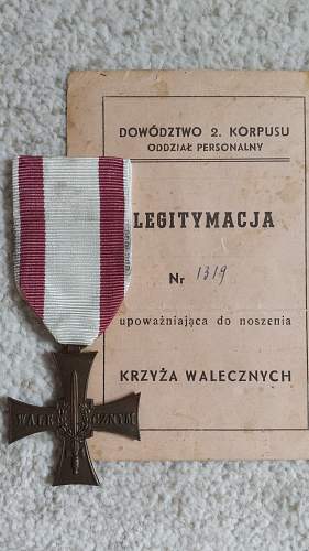 Cross of Valour (Krzyz Walecznych) - Exile Types