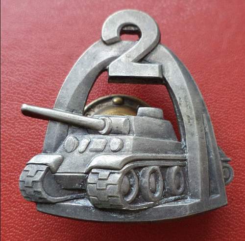 2nd Warsaw Armoured Division metal badge