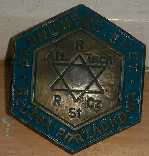 Ordnungsdienst Jewish Police Ghetto badge