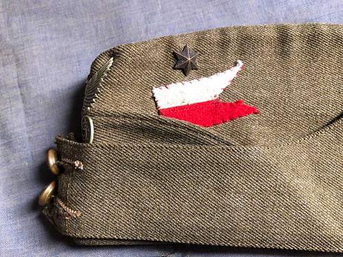 Side Cap badged to the 15 Pułk Ułanów