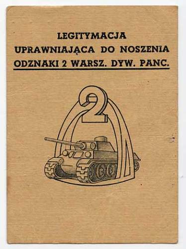 2 nd Warsaw Armored Division Badge