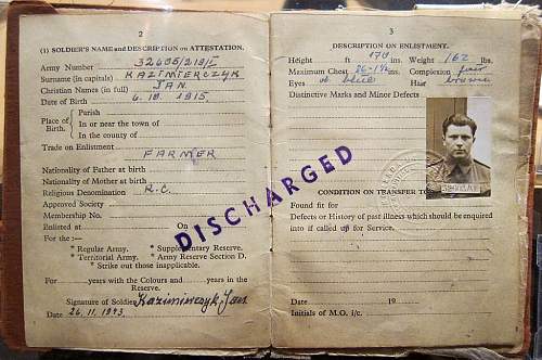 Paybook  of a polish soldier ; 1ST POLISH ARMORED ??