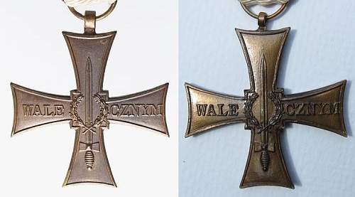 Cross of Valour (Krzyz Walecznych) - Exile Types