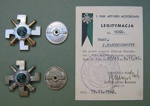 Polish Regimental Badges WW2