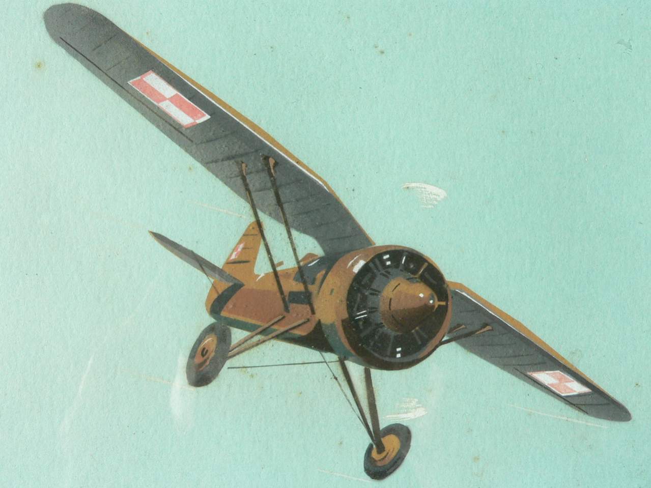 Wartime Polish aviation paintings found in England