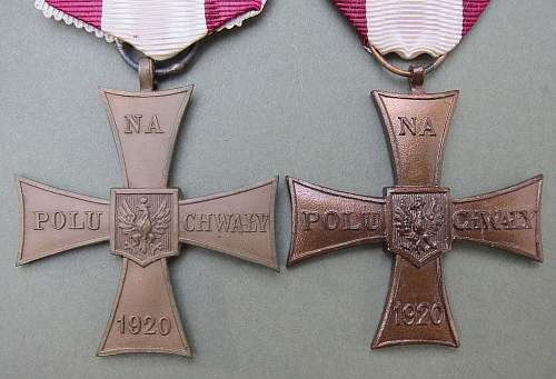 Cross of Valour (Krzyz Walecznych) - Exile Types