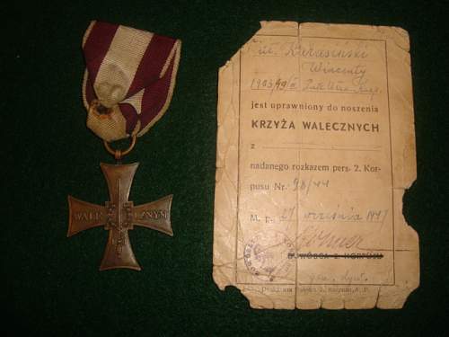 Cross of Valour (Krzyz Walecznych) - Exile Types