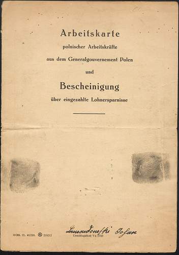 Polish Forced Labour (Zwangsarbeiter/Fremdarbeiter) collection