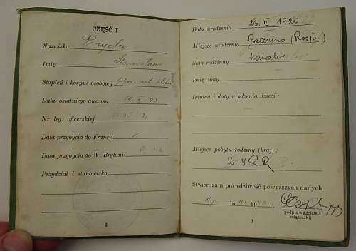 Free Polish Officers paybook.