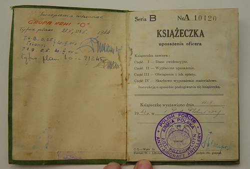 Free Polish Officers paybook.