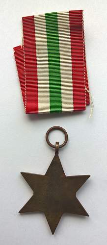 Monte Cassino cross &amp; award plus group - uniform patches, Italy Star, 1939-1945 Star, Defence Medal