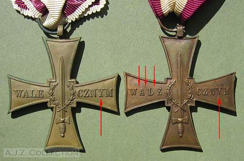 Cross of Valour (Krzyz Walecznych) - Exile Types