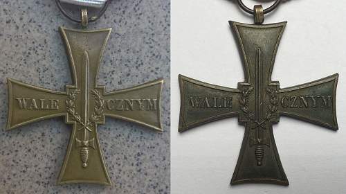 Cross of Valour (Krzyz Walecznych) - Exile Types