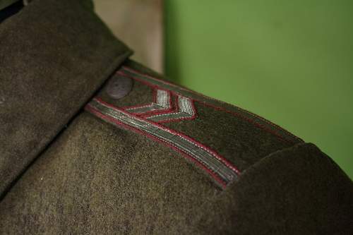 Original Prewar Wz.37 Polish Army Field Cap and Wz.36 Polish Army Starzy Sierzants coat, from Marek Dambek's lifetime collection
