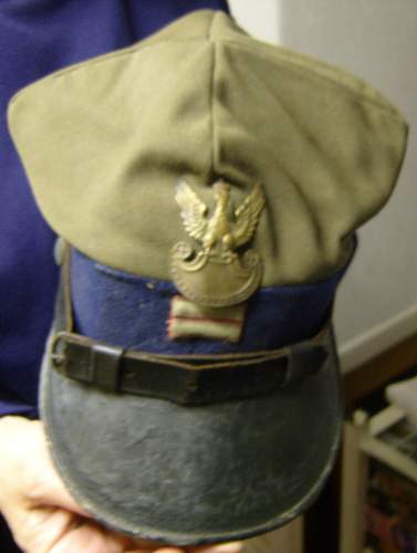 Original Prewar Wz.37 Polish Army Field Cap and Wz.36 Polish Army Starzy Sierzants coat, from Marek Dambek's lifetime collection