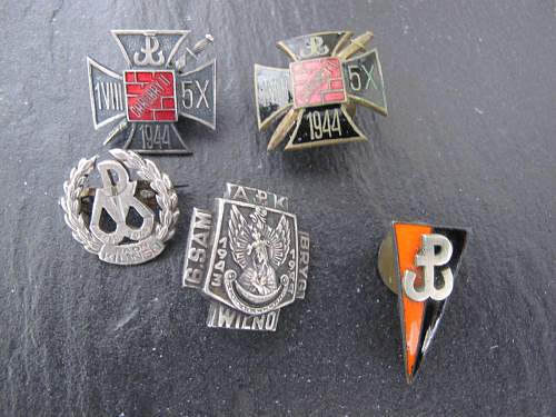 Polish Lapel badges ...WW2 or post war copies ..advice please ...