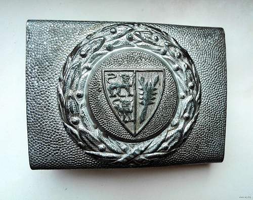 The BUCKLE of the FIRE POLICE OF the province of Schleswig-Holstein