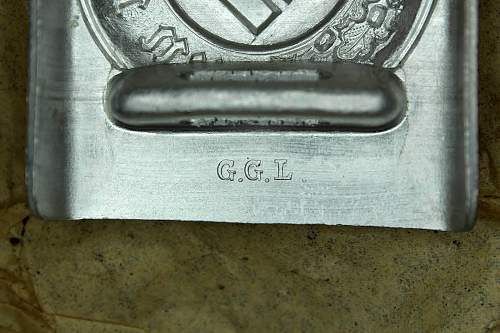 x5 Police belt buckles mint condition in tissue paper &quot;Gebrüder Gloerfeld, Lüdenscheid&quot;