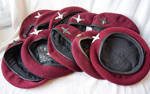 post war British Parachute regiment and Airborne forces maroon berets