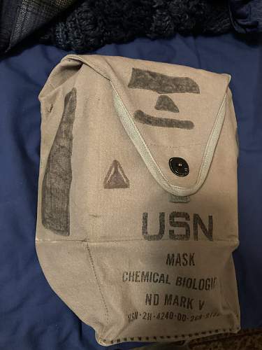 US navy MkV gask mask carrying bag markings